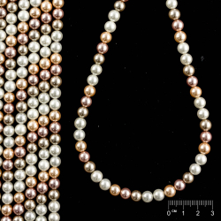 Rang Cœur de coquillage perles recouvertes blanc-saumon-mauve-taupe