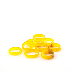 Bague Agate jaune teinté env. 5-5.5mm, Ø 16-19.5mm