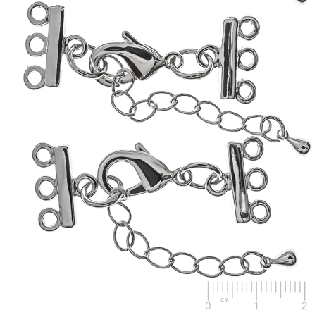 Pièce métallique fermeture à chaîne Set complet, chaîne multiple avec 3 œillets