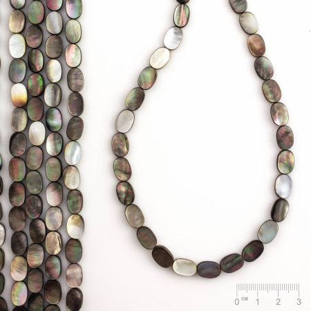 Rang Coquille de perle noire de Tahiti ovale plat