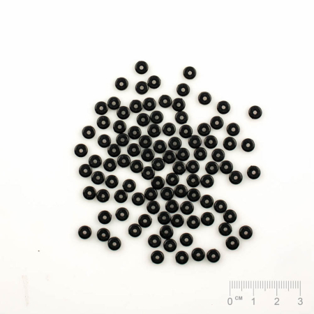 Pièce intermédiaire matière plastique noire rondelles