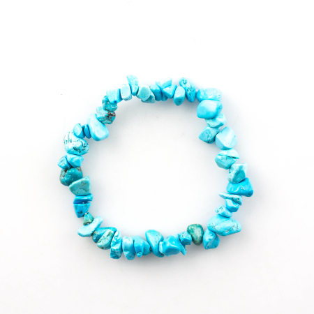 Bracelet à éclats élast  Magnésite (bleu-turqoise) teinté