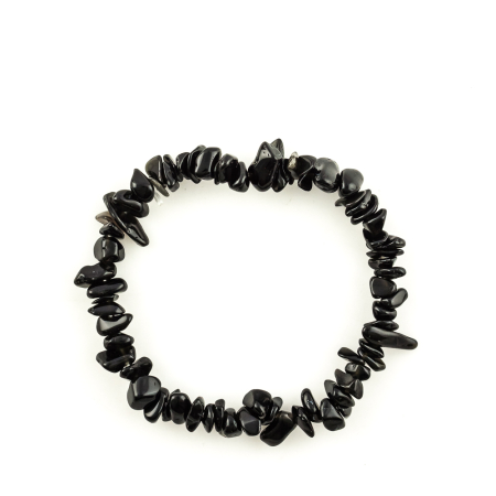 Bracelet à éclats élast Obsidienne noire