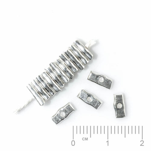Silberteil 925 Zwischenteile Rechteck flach ca. 7.4x3.2x1.9mm