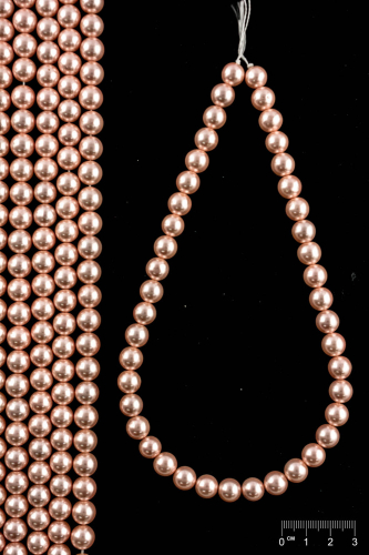 Rang Cœur de coquillage perles recouvertes rose saumon