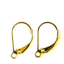 Silberteil 925 vergoldet Ohrhänger mit Klappbügel