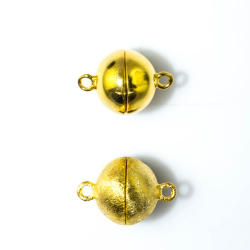 Silber 925 Magnetverschluss <strong>vergoldet matt & poliert</strong>