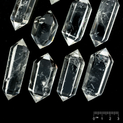 Pointe taillé double terminaison Cristal de roche env. 50-90 x 20-30mm