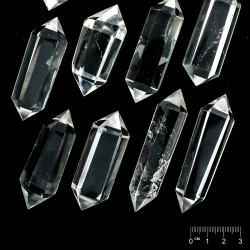 Pointe taillé double terminaison Cristal de roche env. 60-80 x 20-25mm