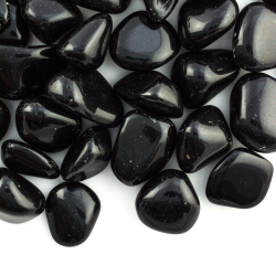 Trommelsteine Obsidian schwarz gross