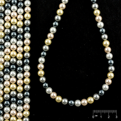 Rang Cœur de coquillage perles recouvertes mix blanc-crème-jaune-gris