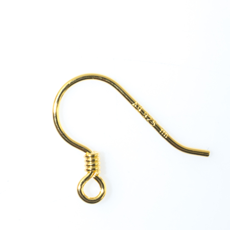 Silberteil 925 vergoldet Ohrhänger offen 12mm, mit Spirale