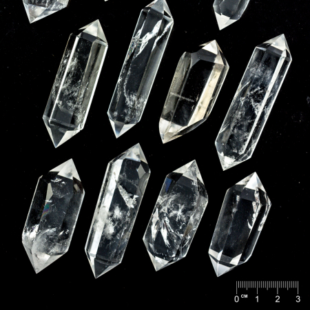Doppelender geschliffen Bergkristall ca. 55-75 x 15-25mm