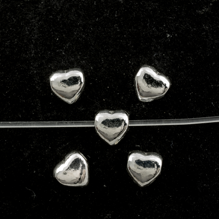 Silberteil 925 Zwischenteil Herz ca. 4.8mm mit ca. 1.2mm Bohrung horizontal