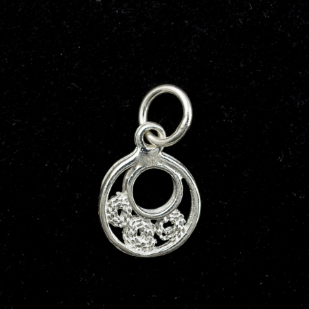 Pièce en argent 925 pendentif anneaux en cercle 7.5mm