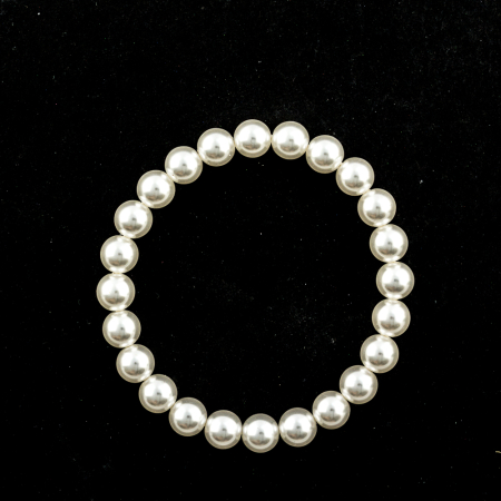 Bracelet Cœur de coquillage perles recouvertes blanc