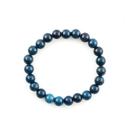 Bracelet Serpentine teinté en bleu saphire boule