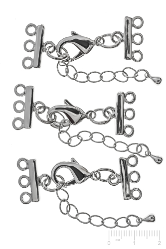 Pièce métallique fermeture à chaîne Set complet, chaîne multiple avec 3 œillets
