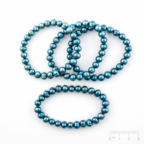Bracelet Perles de culture d'eau douce bleues (traité)