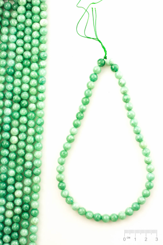 Rang Serpentine teinté en couleur vert de jade boule