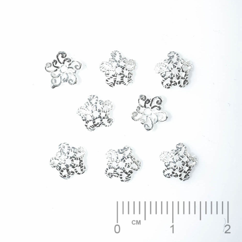 Silberteil 925 Perlkappen Blumen