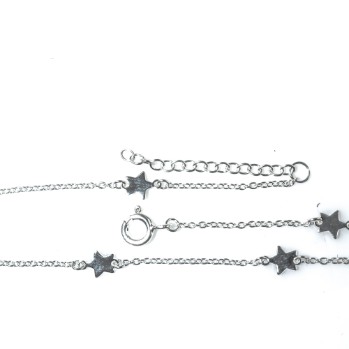 Silberteil 925 Fusskette mit Sternen 5.2mm, Länge: 20.5cm,
