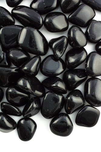 Trommelsteine Obsidian schwarz gross
