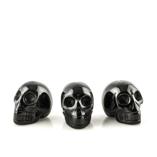 Crâne sculpté Obsidienne noire env. 25x17mm