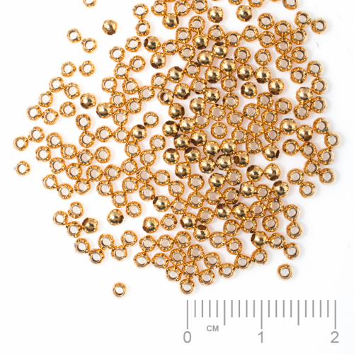Pièce métallique laiton poli perles à écraser boule 2.2mm avec perçage 1.0mm