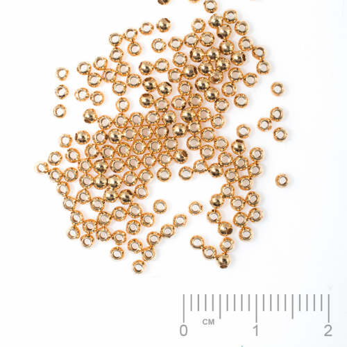 Pièce métallique laiton poli perles à écraser boule 2mm avec perçage 0.9mm
