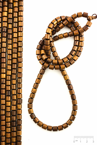 Chaîne élast Mala bois Palissandre marron rubané cylindre avec nœud décoratif